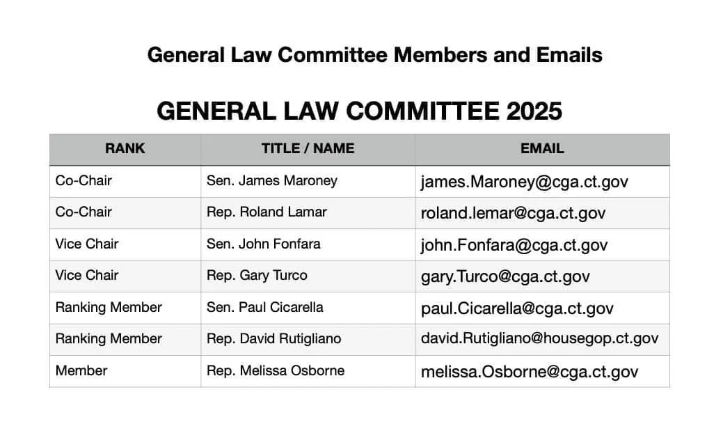 Image accompanying: Email Template for Contacting the General Law Committee